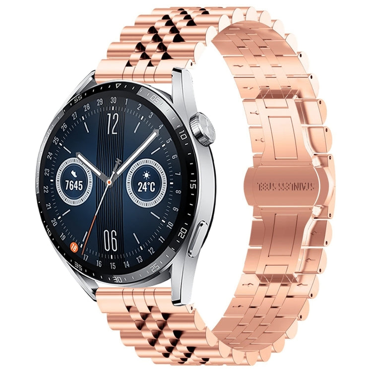 Five Bull Half Round Stainless Steel Watch Band + Strap Removal Tool, For Huawei Watch GT3 Pro 46mm, For Huawei Watch GT Runner, For Huawei Watch GT3 46mm