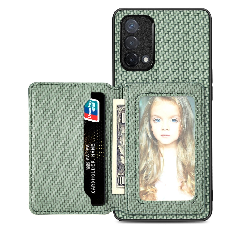 Carbon Fiber Magnetic Card Bag Phone Case, For OPPO A74 5G, For OPPO A78, For OPPO A94 5G, For OPPO Find X6 Pro