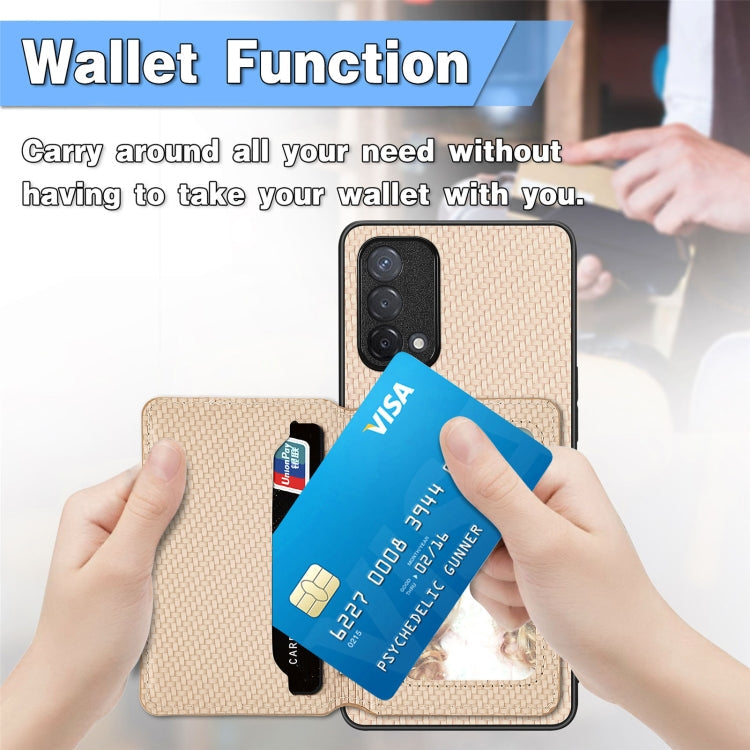 Carbon Fiber Magnetic Card Bag Phone Case, For OPPO A74 5G, For OPPO A78, For OPPO A94 5G, For OPPO Find X6 Pro