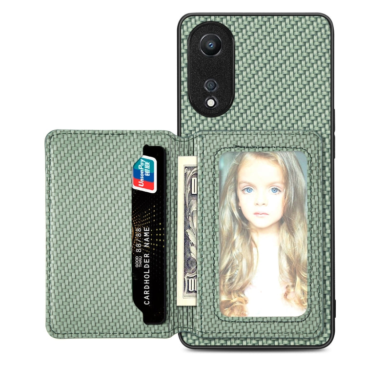 Carbon Fiber Magnetic Card Bag Phone Case, For OPPO A74 5G, For OPPO A78, For OPPO A94 5G, For OPPO Find X6 Pro