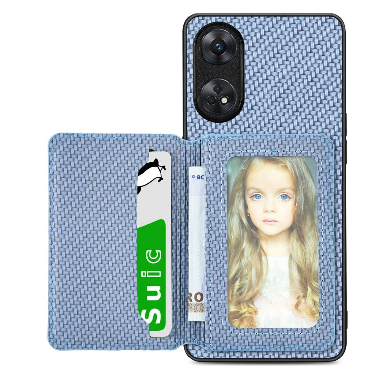 Carbon Fiber Magnetic Card Bag Phone Case, For OPPO Find X6, For OPPO Reno5 5G, For OPPO Reno7 5G, For OPPO Reno8 T 4G