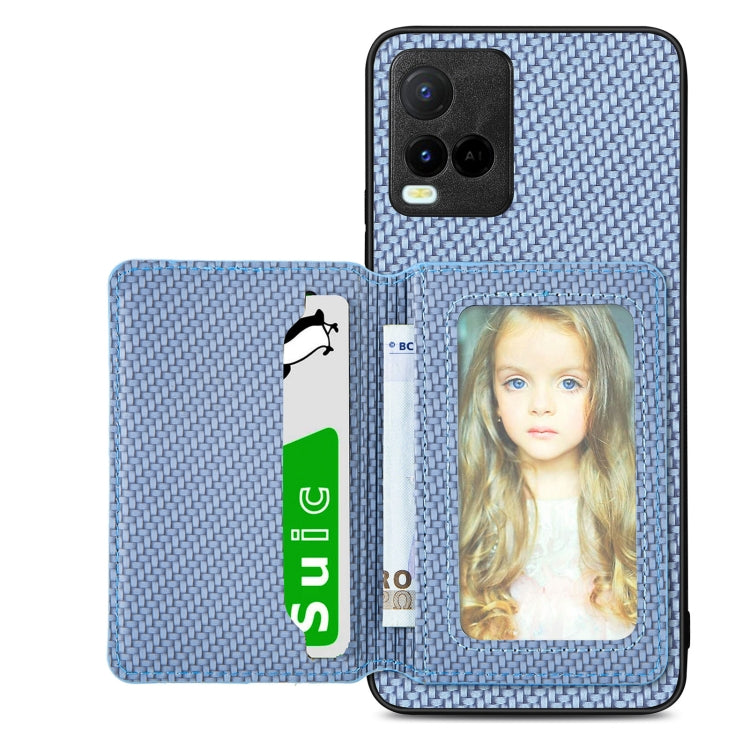 Carbon Fiber Magnetic Card Bag Phone Case, For  vivo X70, For vivo Y16, For vivo Y21, For Xiaomi 13 Lite