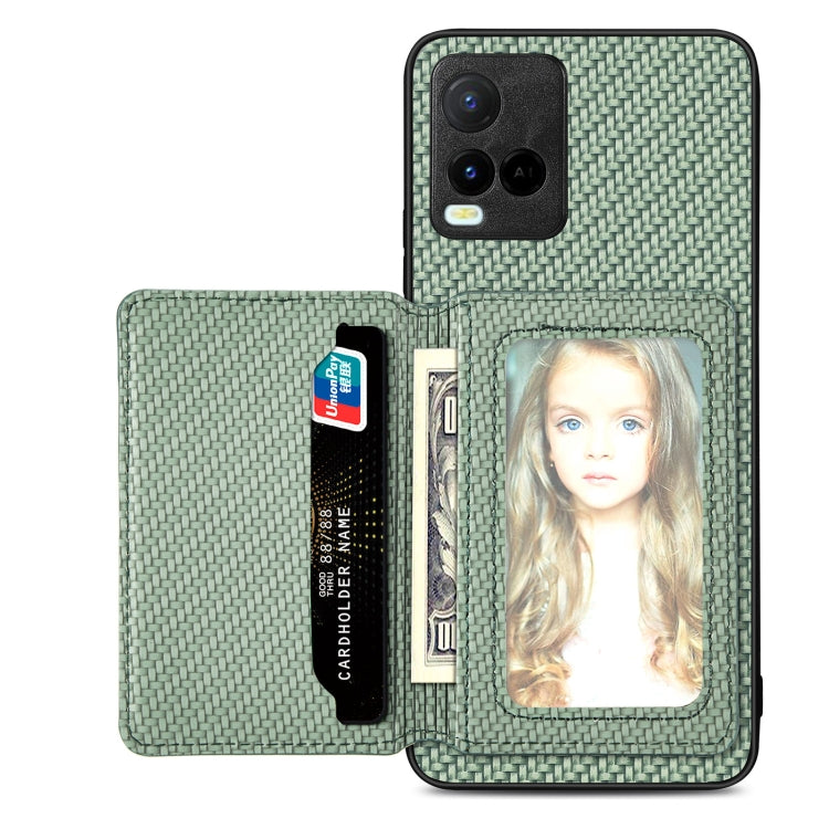 Carbon Fiber Magnetic Card Bag Phone Case, For  vivo X70, For vivo Y16, For vivo Y21, For Xiaomi 13 Lite