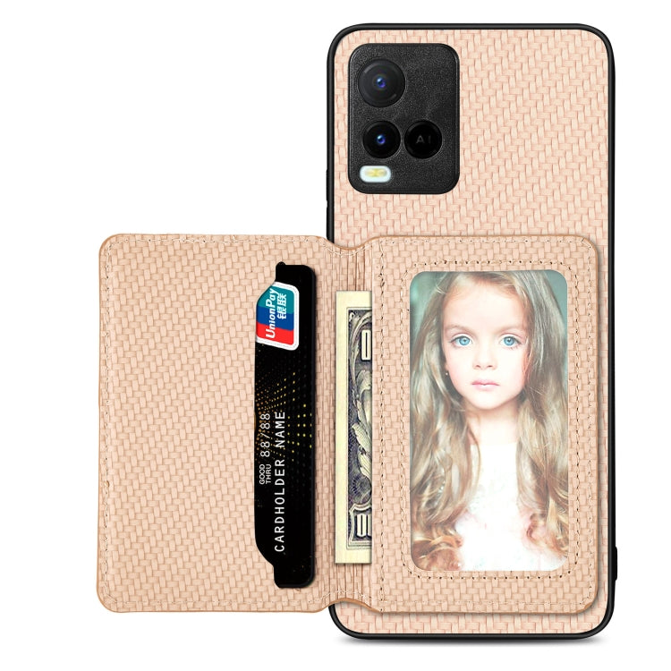 Carbon Fiber Magnetic Card Bag Phone Case, For  vivo X70, For vivo Y16, For vivo Y21, For Xiaomi 13 Lite