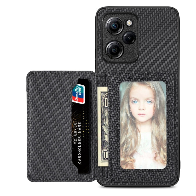Carbon Fiber Magnetic Card Bag Phone Case, For Xiaomi Mi 11 Lite, For Xiaomi Redmi Note 12 Pro+ 5G Global, For Xiaomi Poco X3 NFC, For Xiaomi Poco X5 Pro
