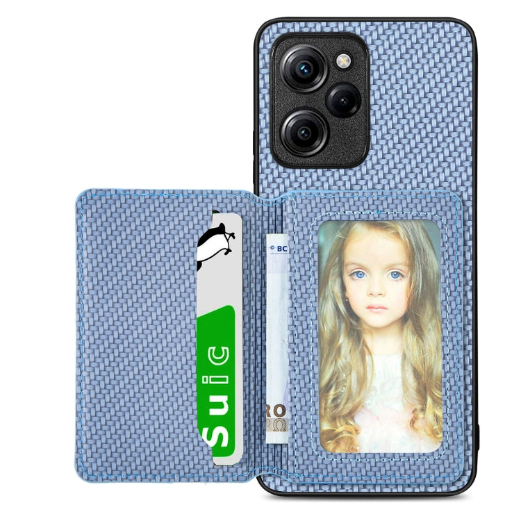 Carbon Fiber Magnetic Card Bag Phone Case, For Xiaomi Mi 11 Lite, For Xiaomi Redmi Note 12 Pro+ 5G Global, For Xiaomi Poco X3 NFC, For Xiaomi Poco X5 Pro