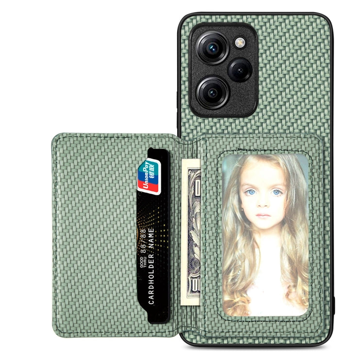 Carbon Fiber Magnetic Card Bag Phone Case, For Xiaomi Mi 11 Lite, For Xiaomi Redmi Note 12 Pro+ 5G Global, For Xiaomi Poco X3 NFC, For Xiaomi Poco X5 Pro