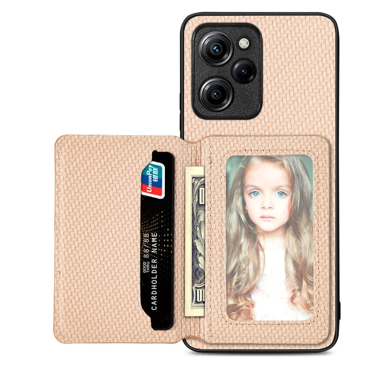 Carbon Fiber Magnetic Card Bag Phone Case, For Xiaomi Mi 11 Lite, For Xiaomi Redmi Note 12 Pro+ 5G Global, For Xiaomi Poco X3 NFC, For Xiaomi Poco X5 Pro