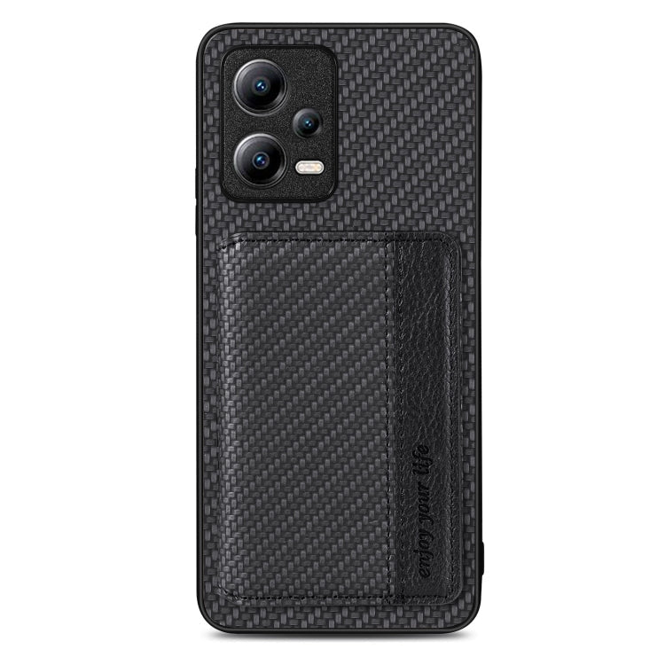 Carbon Fiber Magnetic Card Bag Phone Case, For Xiaomi Poco X5, For Xiaomi Redmi Note 10 5G, For Xiaomi Redmi Note 12 5G Global
