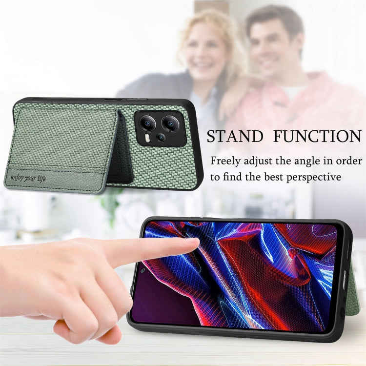 Carbon Fiber Magnetic Card Bag Phone Case, For Xiaomi Poco X5, For Xiaomi Redmi Note 10 5G, For Xiaomi Redmi Note 12 5G Global