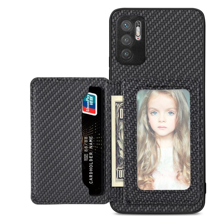 Carbon Fiber Magnetic Card Bag Phone Case, For Xiaomi Poco X5, For Xiaomi Redmi Note 10 5G, For Xiaomi Redmi Note 12 5G Global