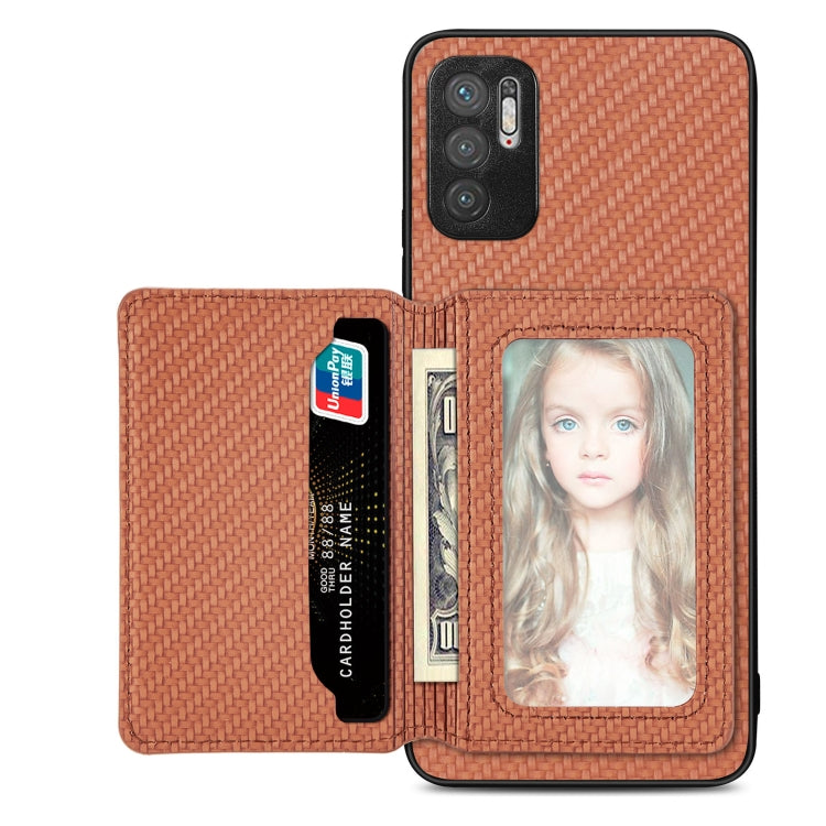 Carbon Fiber Magnetic Card Bag Phone Case, For Xiaomi Poco X5, For Xiaomi Redmi Note 10 5G, For Xiaomi Redmi Note 12 5G Global