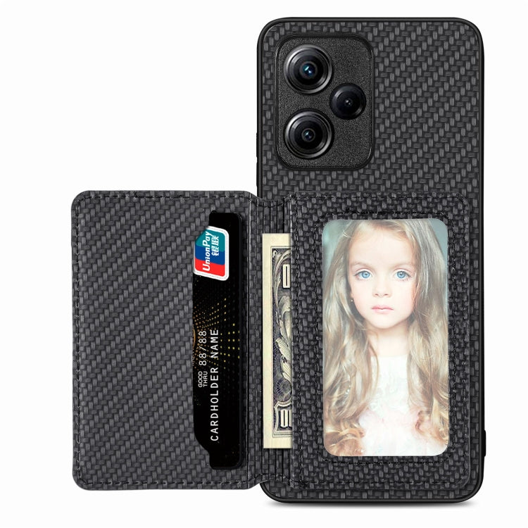 Carbon Fiber Magnetic Card Bag Phone Case, For Xiaomi Poco X5, For Xiaomi Redmi Note 10 5G, For Xiaomi Redmi Note 12 5G Global