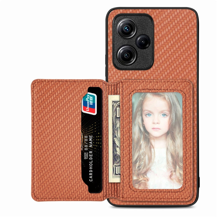 Carbon Fiber Magnetic Card Bag Phone Case, For Xiaomi Poco X5, For Xiaomi Redmi Note 10 5G, For Xiaomi Redmi Note 12 5G Global