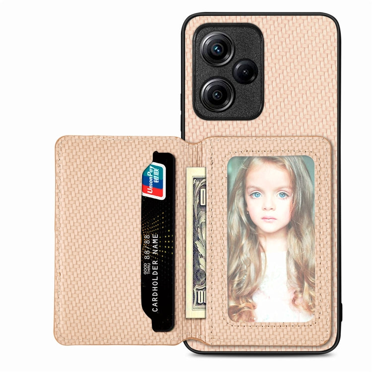 Carbon Fiber Magnetic Card Bag Phone Case, For Xiaomi Poco X5, For Xiaomi Redmi Note 10 5G, For Xiaomi Redmi Note 12 5G Global