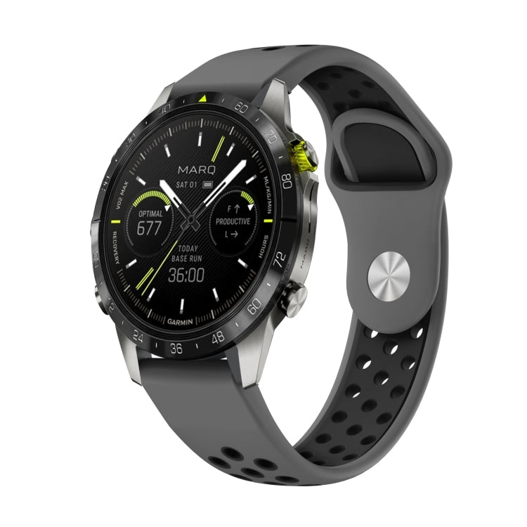 22mm Sports Breathable Silicone Watch Band, For Garmin MARQ Athlete Gen 2, For Garmin Instinct Crossover