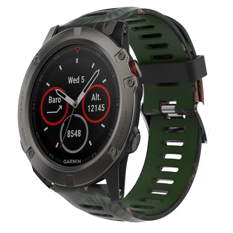26mm Camouflage Printed Silicone Watch Band, For Garmin Fenix 5X Sapphire, For Garmin Fenix 5X Plus, For Garmin Fenix 3, For Garmin Fenix 3 HR