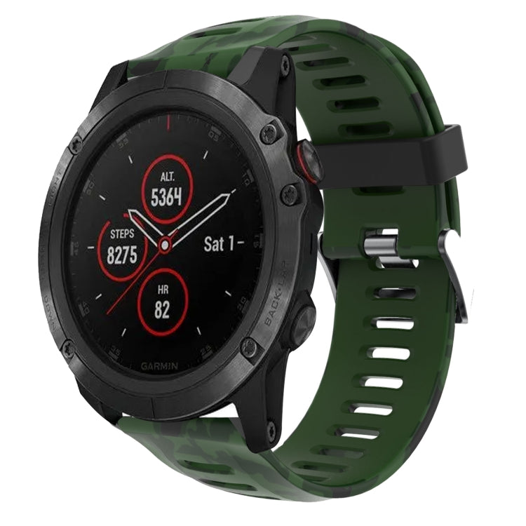 26mm Camouflage Printed Silicone Watch Band, For Garmin Fenix 5X Sapphire, For Garmin Fenix 5X Plus, For Garmin Fenix 3, For Garmin Fenix 3 HR