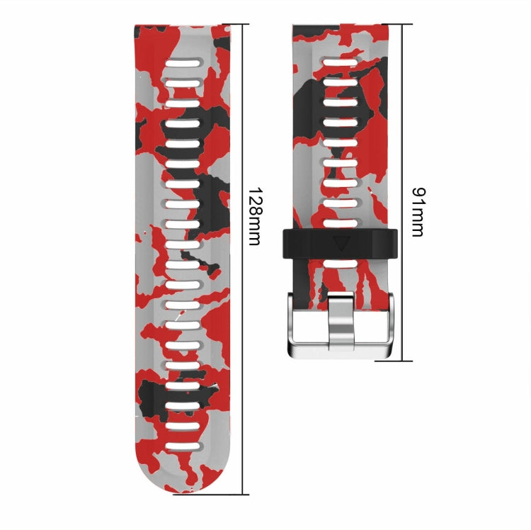26mm Camouflage Printed Silicone Watch Band, For Garmin Fenix 5X Sapphire, For Garmin Fenix 5X Plus, For Garmin Fenix 3, For Garmin Fenix 3 HR