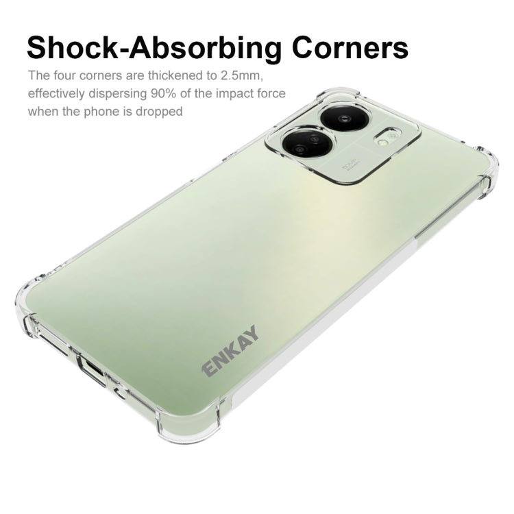 For Redmi 13C ENKAY Hat-Prince Transparent TPU Shockproof Phone Case