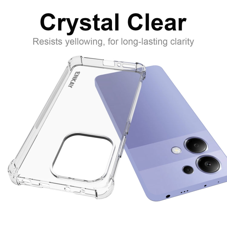 For Redmi Note 13 4G ENKAY Hat-Prince Transparent TPU Shockproof Phone Case
