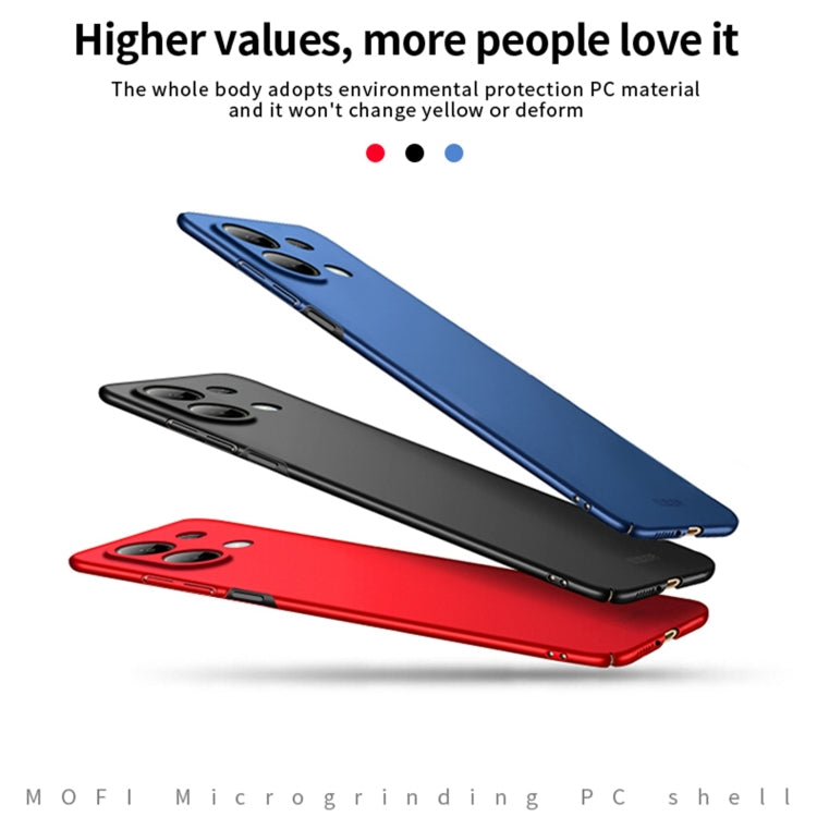 For Xiaomi Redmi Note 13 4G MOFI Micro-Frosted PC Ultra-thin Hard Phone Case(Black)