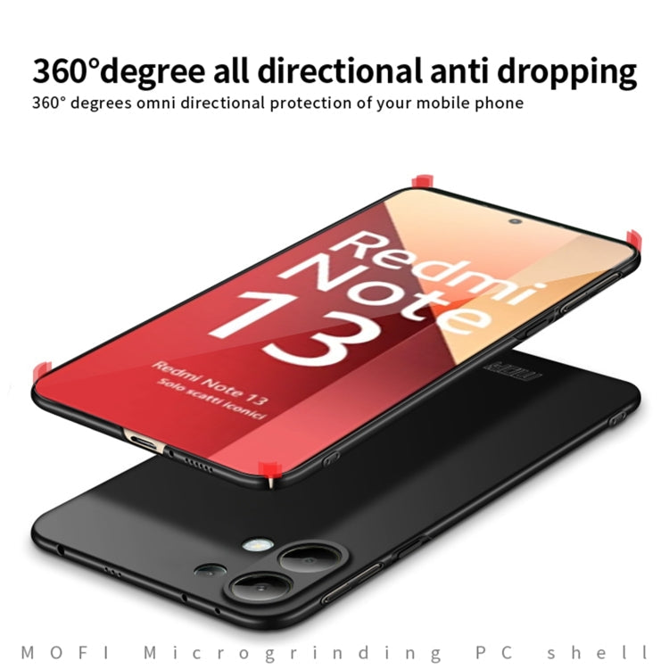 For Xiaomi Redmi Note 13 4G MOFI Micro-Frosted PC Ultra-thin Hard Phone Case(Red)