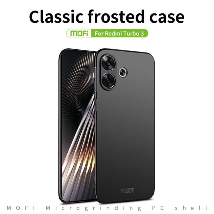 For Xiaomi Poco F6 / Redmi Turbo 3 MOFI Micro-Frosted PC Ultra-thin Hard Phone Case(Black)