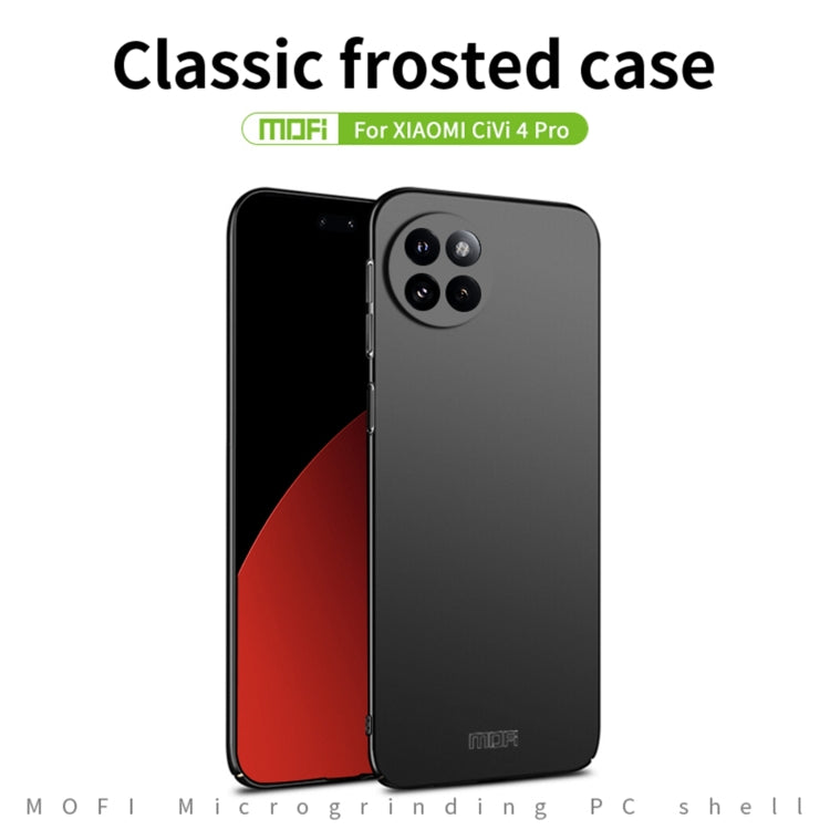 For Xiaomi Civi 4 Pro MOFI Micro-Frosted PC Ultra-thin Hard Phone Case(Blue)