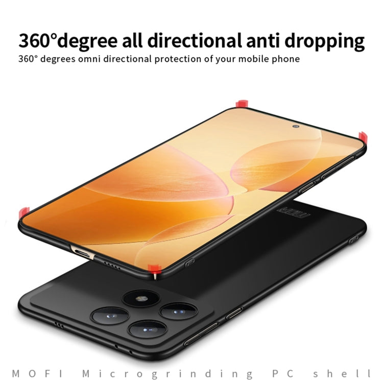 For Xiaomi Redmi K70E / Poco X6 Pro MOFI Micro-Frosted PC Ultra-thin Hard Phone Case(Black)