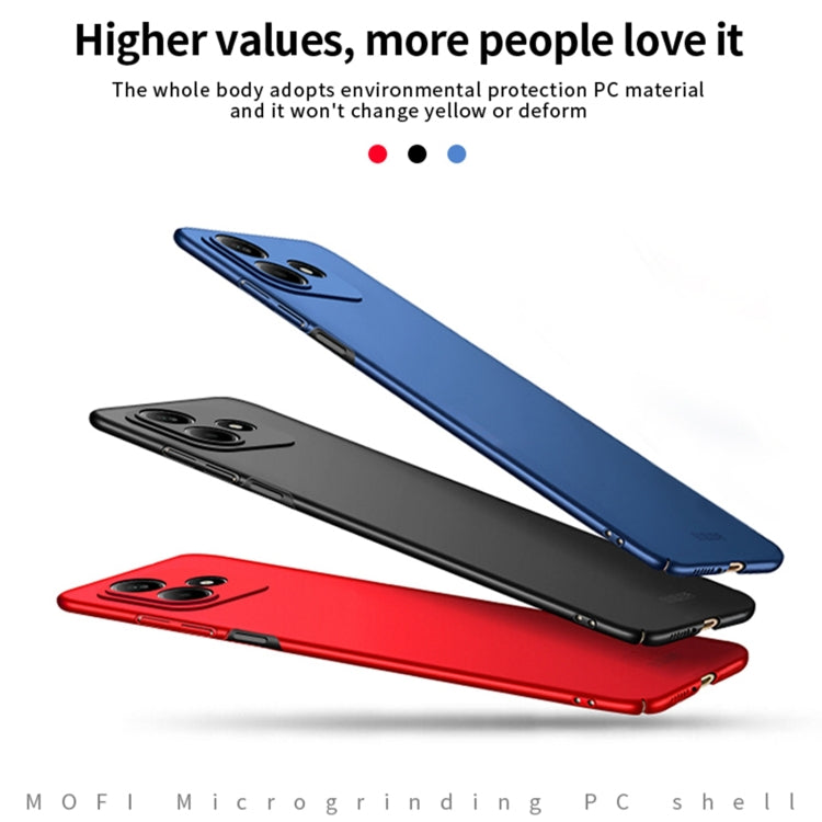 For Xiaomi Redmi Note 14 5G MOFI Micro-Frosted PC Ultra-thin Hard Phone Case(Blue)