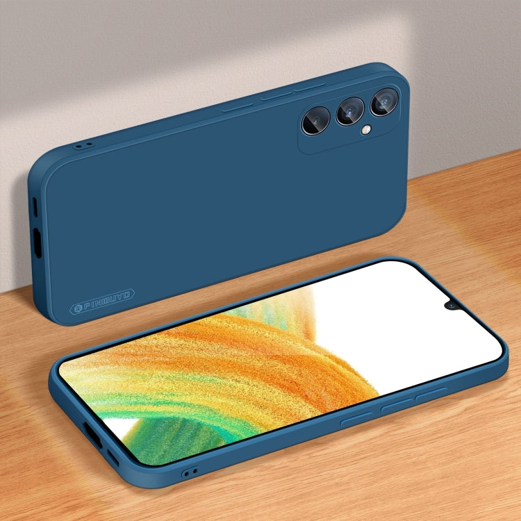 For Samsung Galaxy A55 PINWUYO Sense Series Liquid Silicone TPU Phone Case(Blue)