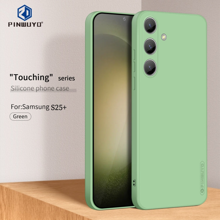 For Samsung Galaxy S25+ 5G PINWUYO Sense Series Liquid Silicone TPU Phone Case(Green)