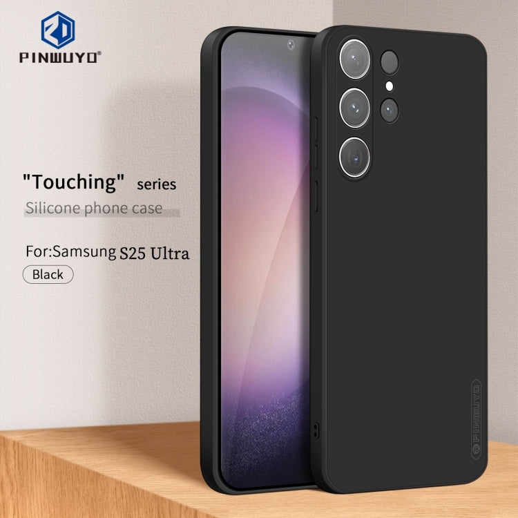 For Samsung Galaxy S25 Ultra 5G PINWUYO Sense Series Liquid Silicone TPU Phone Case(Black)