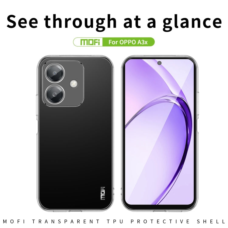 For OPPO A3x Global MOFI Ming Series Transparent Ultra-thin TPU Phone Case(Transparent)
