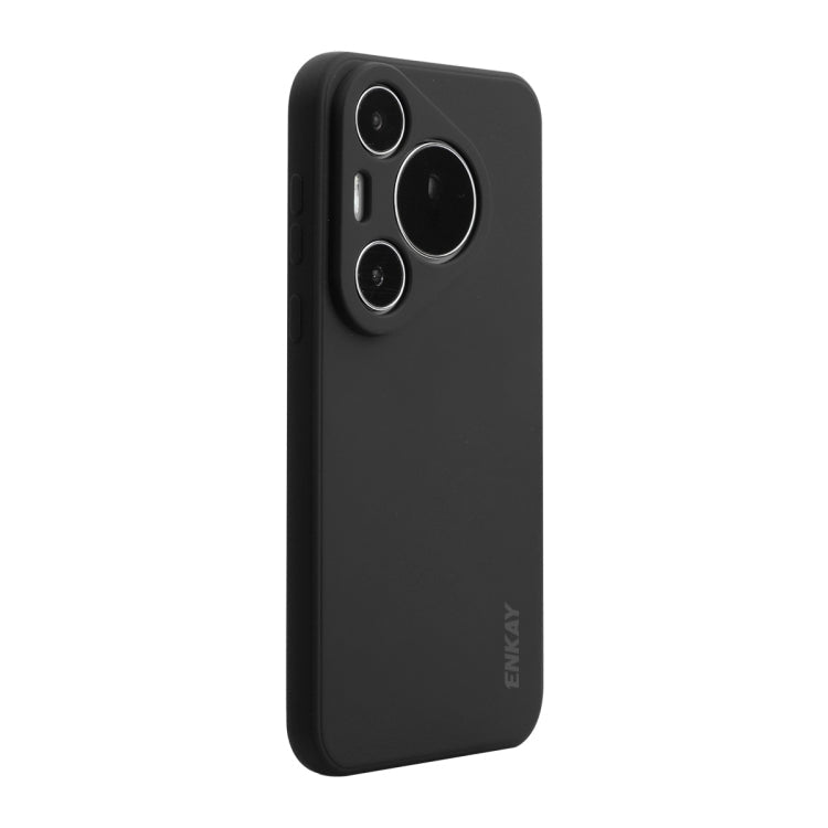 For Huawei Pura 70 ENKAY Hat-Prince Liquid Silicone Shockproof Protective Soft Case(Black)