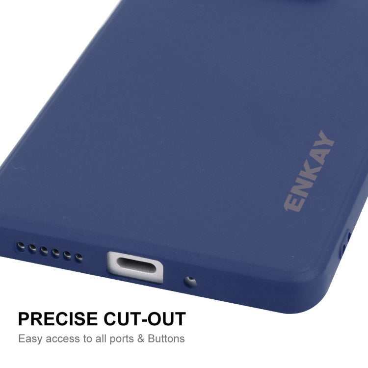 For Redmi Note 13 5G ENKAY Hat-Prince Liquid Silicone Shockproof Soft Phone Case(Dark Blue)