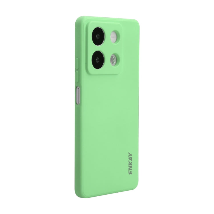 For Redmi Note 13 5G ENKAY Hat-Prince Liquid Silicone Shockproof Soft Phone Case(Light Green)