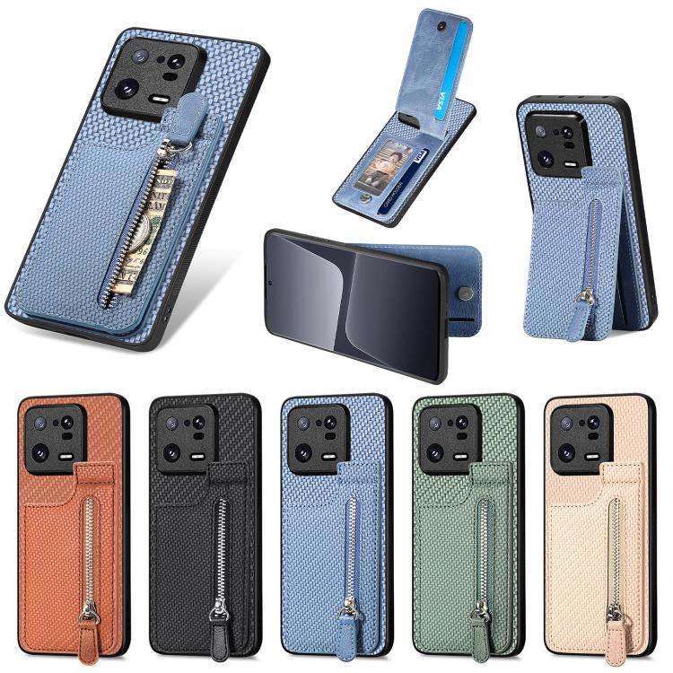 Carbon Fiber Vertical Flip Zipper Phone Case, For Redmi Turbo 4, For Xiaomi Poco X7 Pro, For Redmi Note 12 5G, For Xiaomi 13 Pro