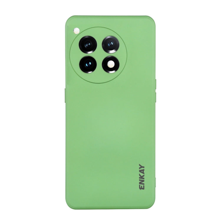 For OnePlus 12 ENKAY Liquid Silicone Soft Shockproof Phone Case(Light Green)
