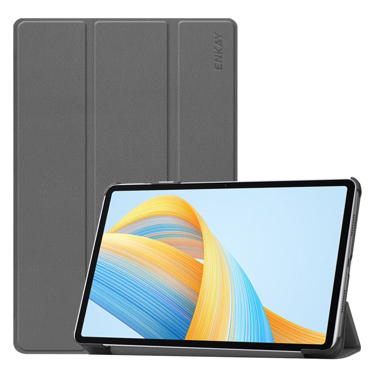 ENKAY Tri-fold Custer Texture Leather Smart Tablet Case, For Honor Pad 10 12.1, For Honor Pad X8 Pro / X9 11.5, For Honor Pad V8