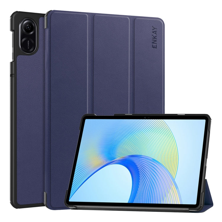 ENKAY Tri-fold Custer Texture Leather Smart Tablet Case, For Honor Pad 10 12.1, For Honor Pad X8 Pro / X9 11.5, For Honor Pad V8