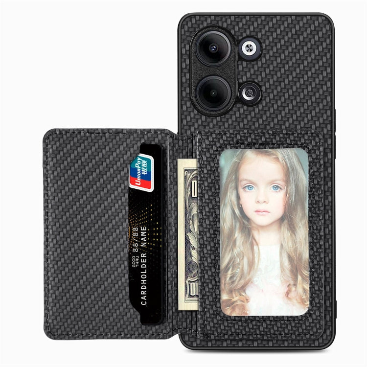 Carbon Fiber Magnetic Card Bag Phone Case, For OPPO Find X8 Ultra, For OPPO Reno13 Pro, For OPPO Reno13, For OPPO Reno9