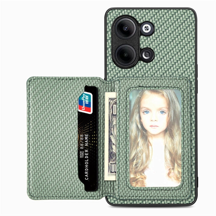 Carbon Fiber Magnetic Card Bag Phone Case, For OPPO Find X8 Ultra, For OPPO Reno13 Pro, For OPPO Reno13, For OPPO Reno9