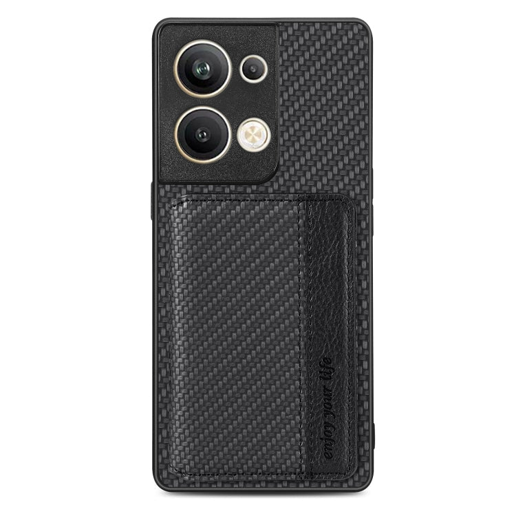 Carbon Fiber Magnetic Card Bag Phone Case, For OPPO Reno9 Pro+, For OPPO A57 4G