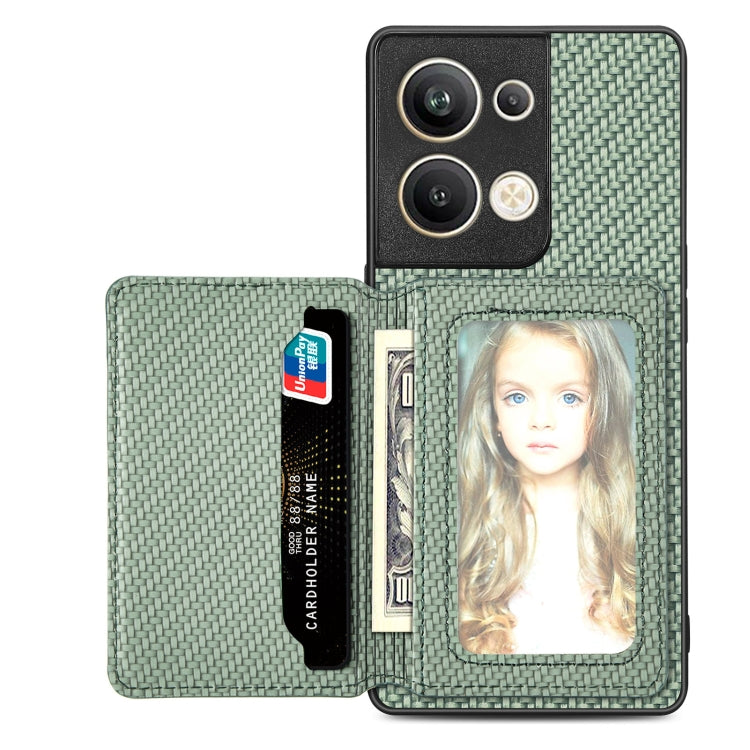 Carbon Fiber Magnetic Card Bag Phone Case, For OPPO Reno9 Pro+, For OPPO A57 4G