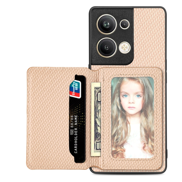 Carbon Fiber Magnetic Card Bag Phone Case, For OPPO Reno9 Pro+, For OPPO A57 4G