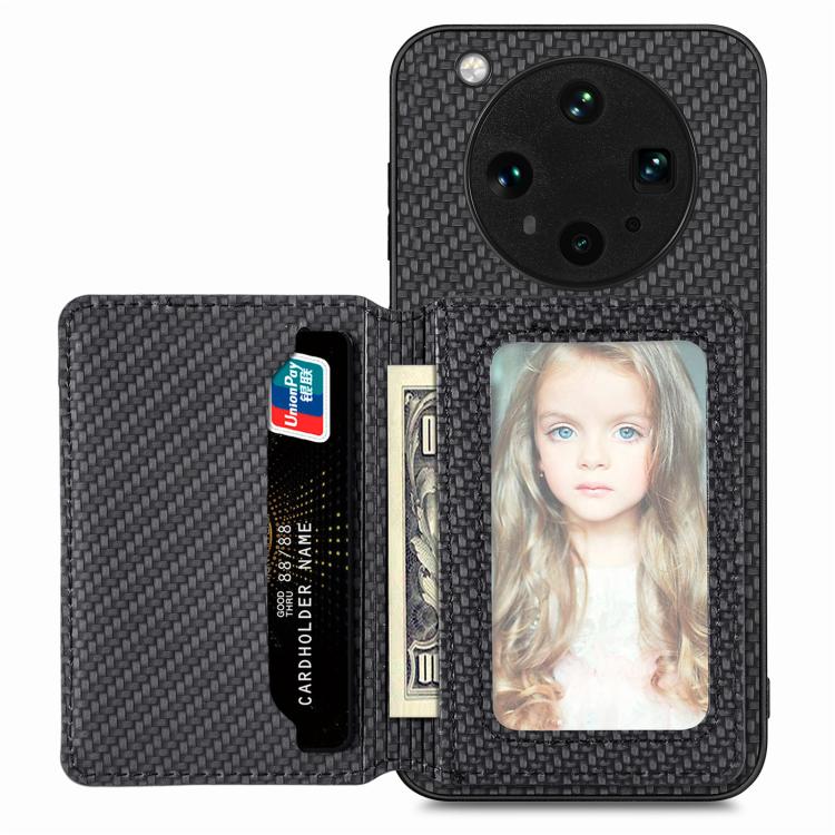 Carbon Fiber Magnetic Card Bag Phone Case, For OPPO Find X8 Ultra, For OPPO Reno13 Pro, For OPPO Reno13, For OPPO Reno9