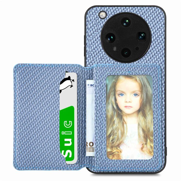Carbon Fiber Magnetic Card Bag Phone Case, For OPPO Find X8 Ultra, For OPPO Reno13 Pro, For OPPO Reno13, For OPPO Reno9