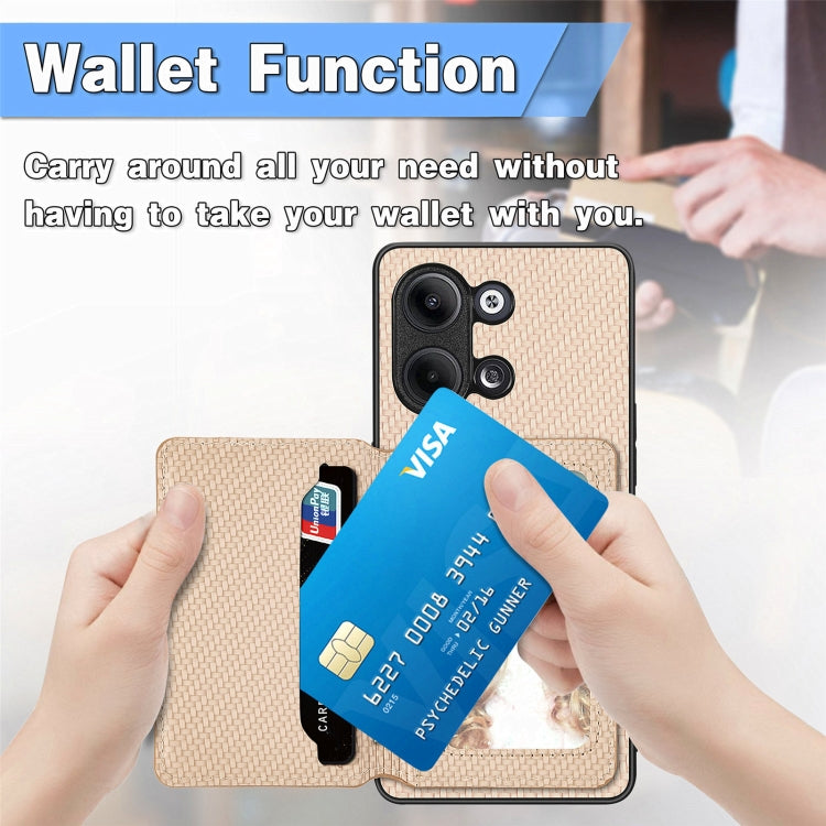 Carbon Fiber Magnetic Card Bag Phone Case, For OPPO Reno9 Pro+, For OPPO A57 4G